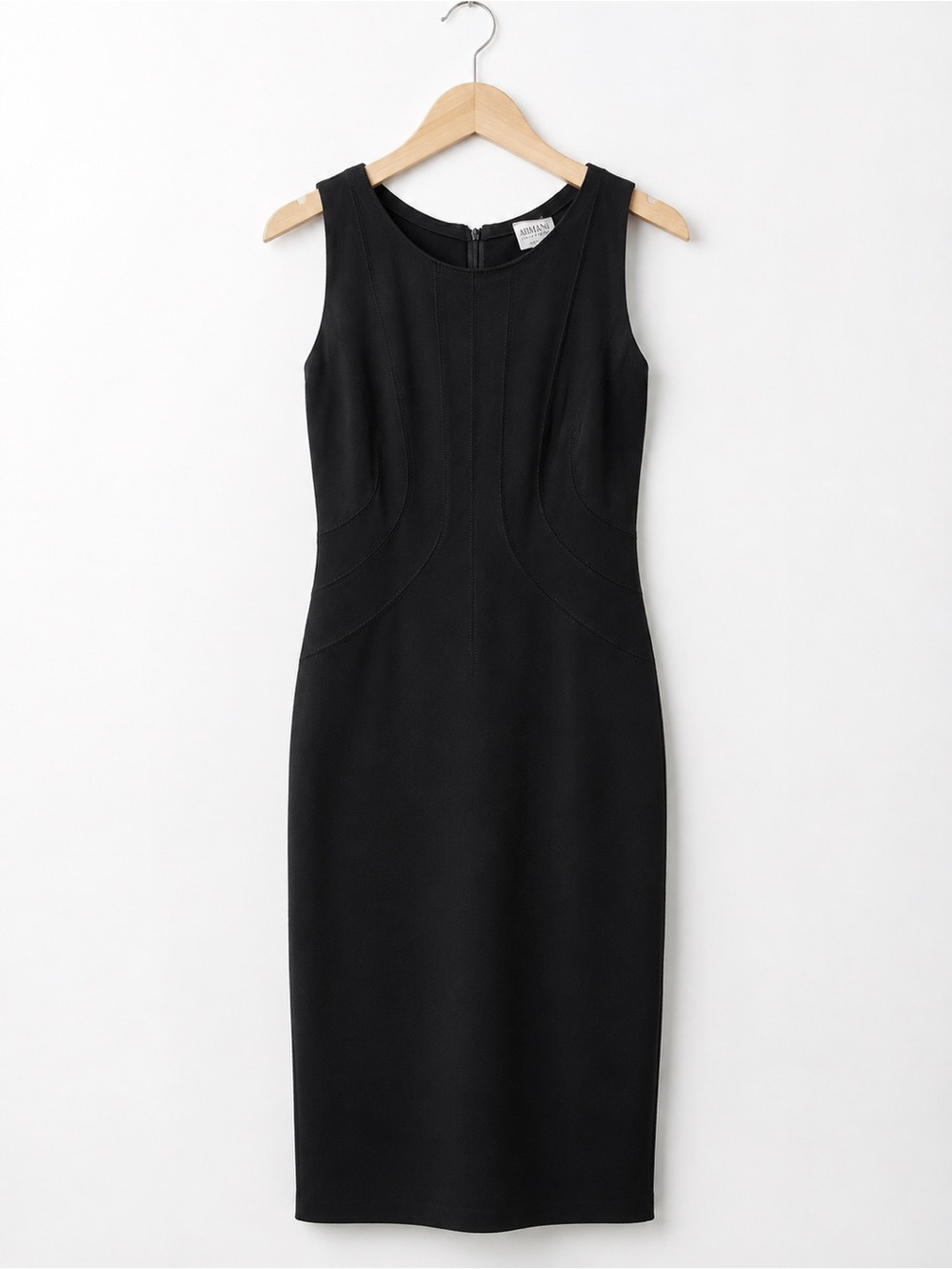 Armani Collezioni Italy Black Midi Sheath Dress Women’s 4 Classic Old Money Luxe